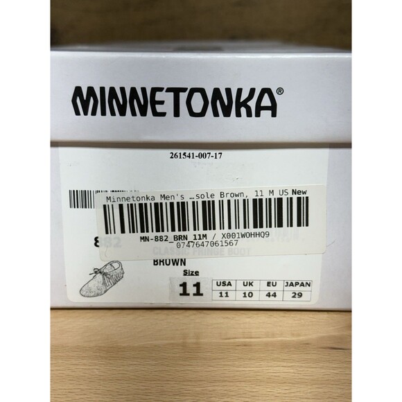 NEW Minnetonka Mens style882 Tan Suede Fringe Moccasin Boots Ties Soft Sole NWT - Picture 11 of 13